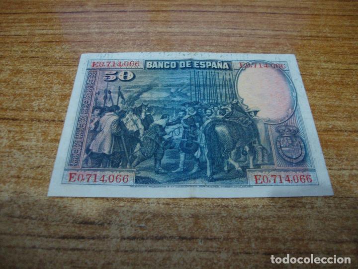 Billetes espa&ntilde;oles: BILLETE 50 PESETAS 1928 SERIE E - Foto 2