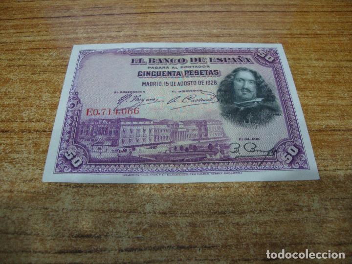 Billetes espa&ntilde;oles: BILLETE 50 PESETAS 1928 SERIE E - Foto 1