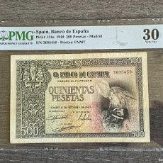 Billetes españoles: 500 PESETAS 1940 CERTIFICADO PMG 30. Lote 369209376