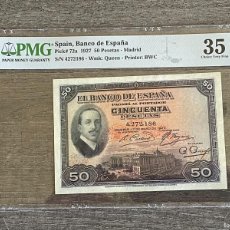 Billetes españoles: 50 PESETAS 1927 CERTIFICADO PMG 35. Lote 369211396