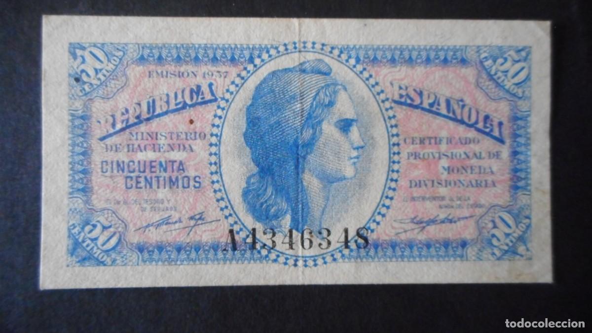 Billetes espa&ntilde;oles: 50 C&Eacute;NTIMOS. EMISI&Oacute;N 1937 / EBC - Foto 1