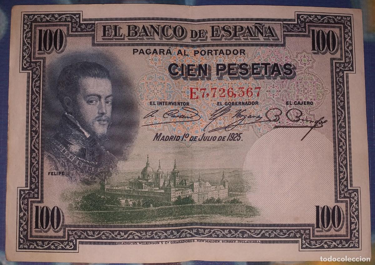 Billetes espa&ntilde;oles: BILLETE DE CIEN PESETAS SERIE E, 1925 - Foto 1