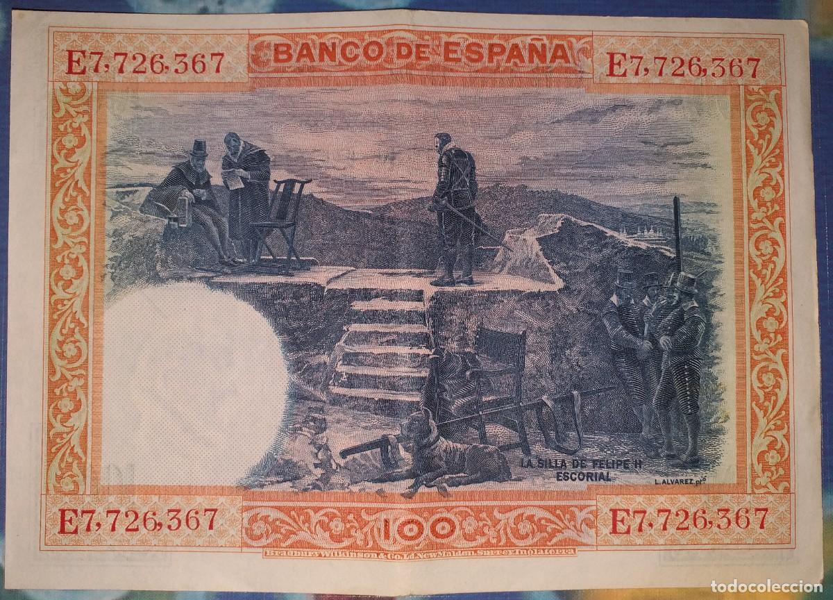 Billetes espa&ntilde;oles: BILLETE DE CIEN PESETAS SERIE E, 1925 - Foto 4