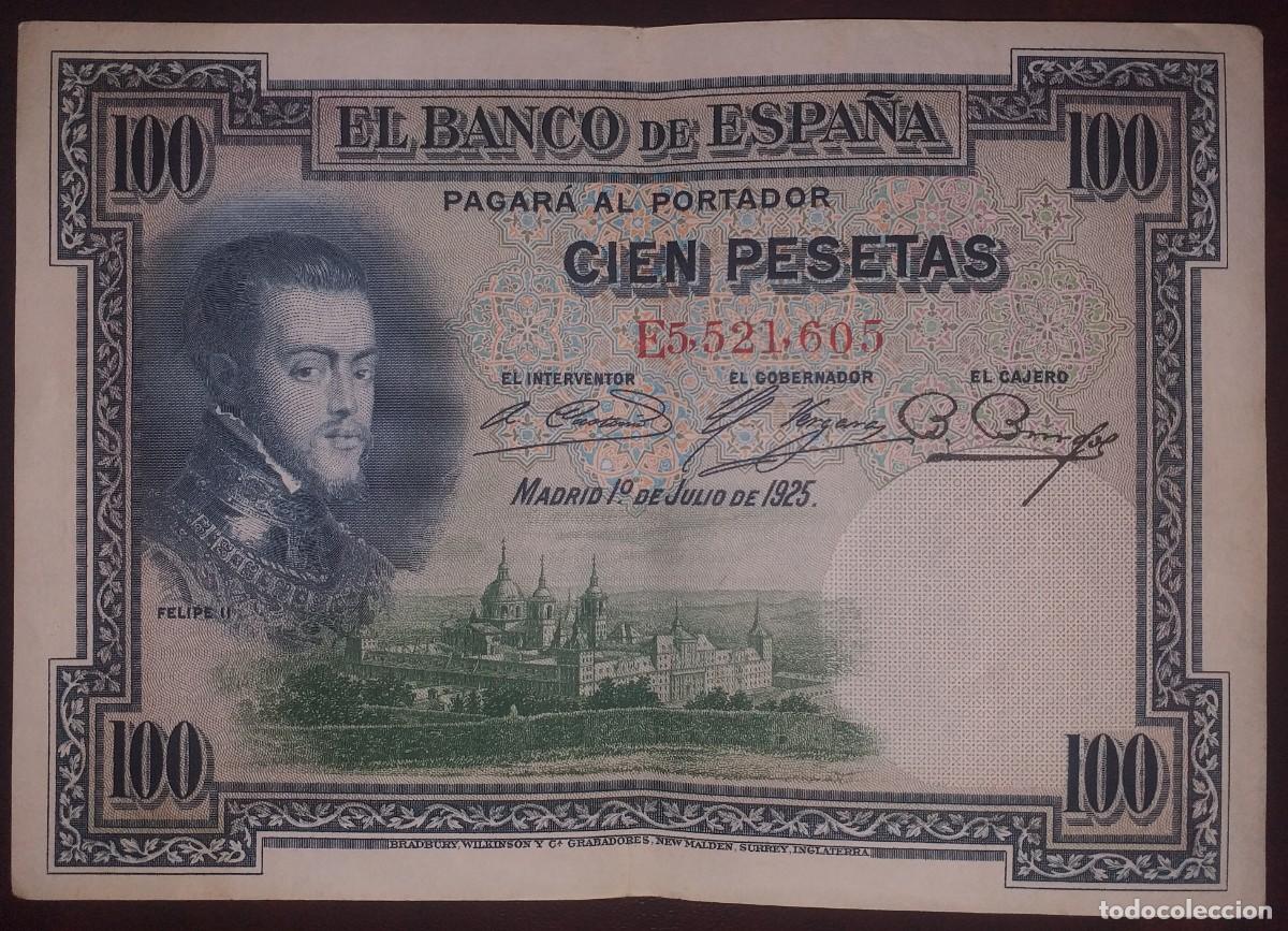 Billetes espa&ntilde;oles: BILLETE DE CIEN PESETAS, SERIE E, 1925 - Foto 2