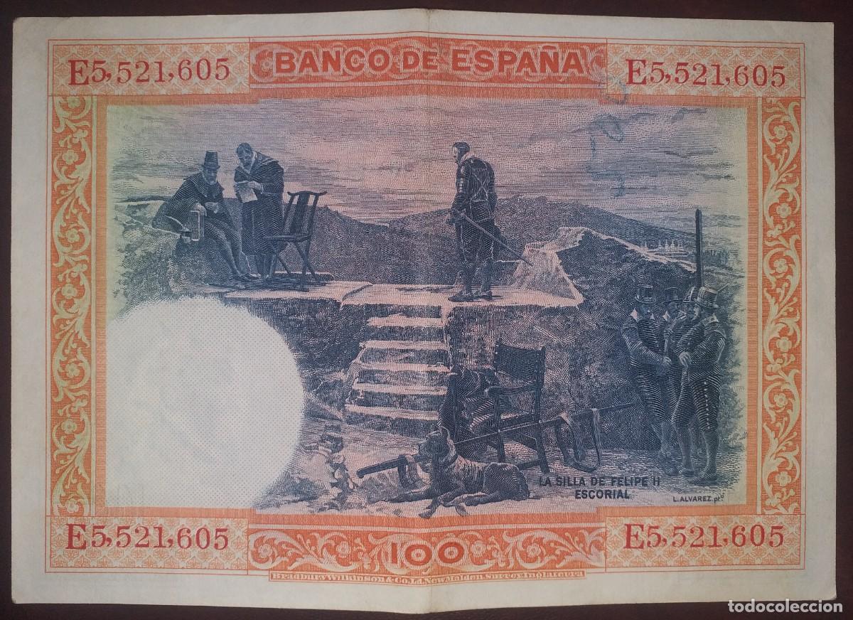 Billetes espa&ntilde;oles: BILLETE DE CIEN PESETAS, SERIE E, 1925 - Foto 3