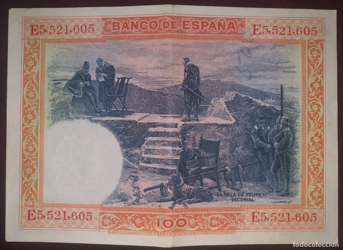 Billetes espa&ntilde;oles: BILLETE DE CIEN PESETAS, SERIE E, 1925 - Foto 4