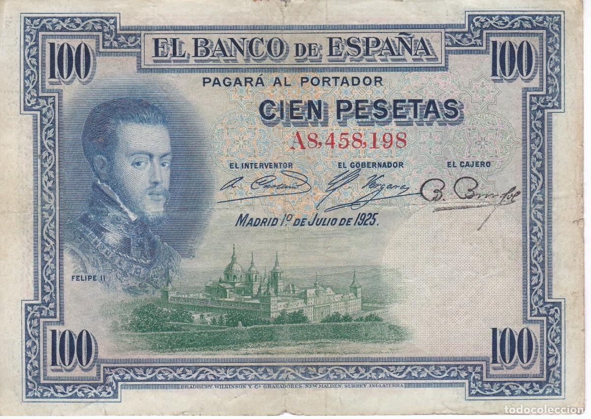 Billetes espa&ntilde;oles: BILLETE DE 100 PESETAS DEL A&Ntilde;O 1925 CON SELLO SECO DE LA REPUBLICA ESPA&Ntilde;OLA (RARO)