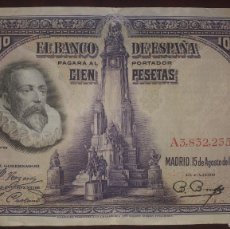 Billetes españoles: BILLETE DE CIEN PESETAS SERIE A, 1928. Lote 376713519