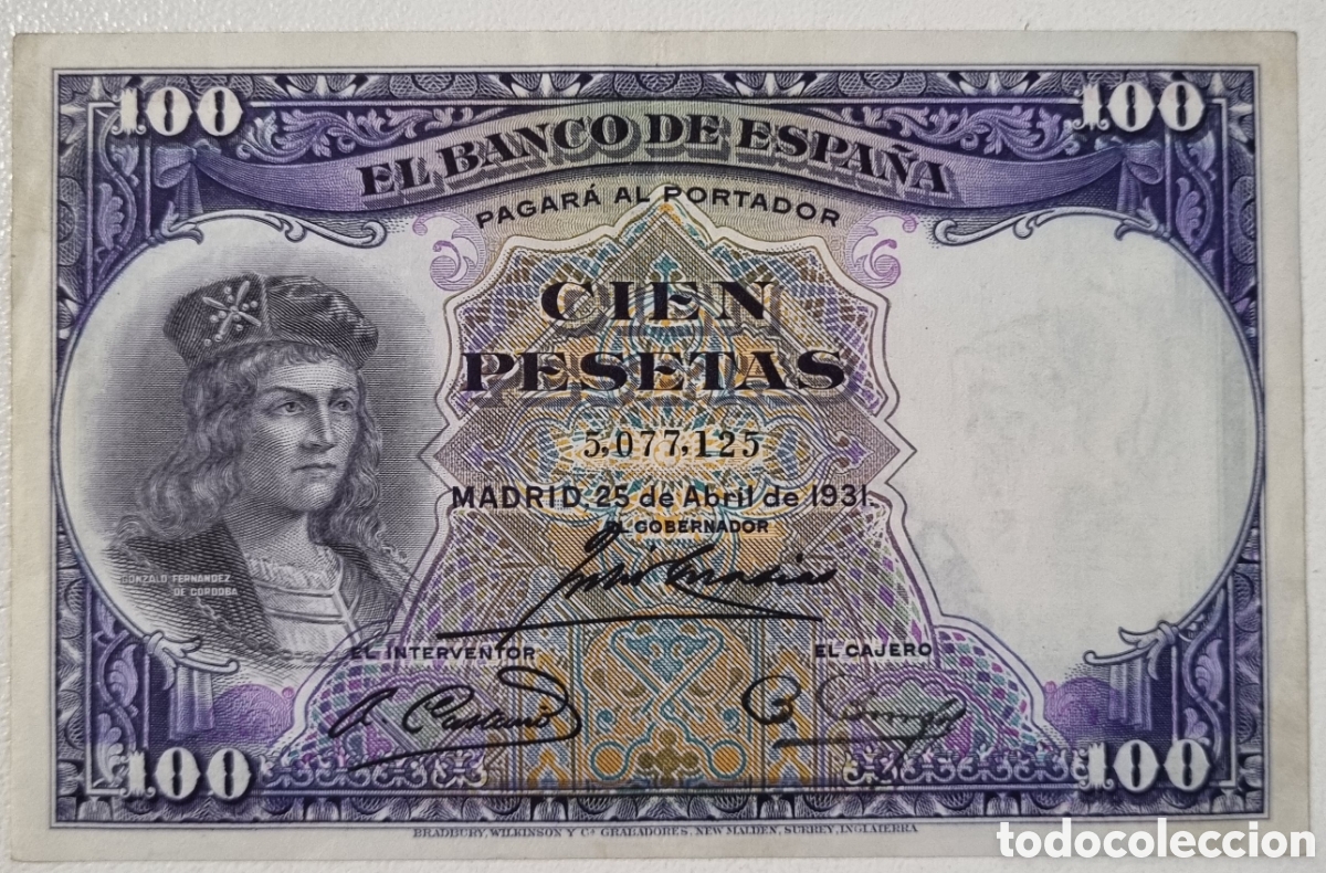 Billetes espa&ntilde;oles: 100 pesetas de 1931 rara - Foto 3