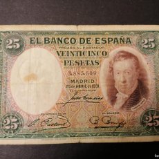 Billetes españoles: BILLETE , 25 PESETAS, ESPAÑA ,1931, BC+ ,SIN SERIE. Lote 383021854