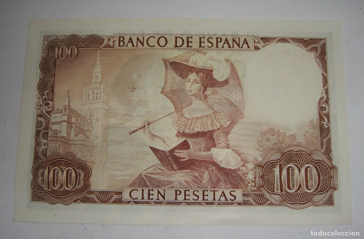 Billetes espa&ntilde;oles: 100 Pesetas. Becquer. 1965. Serie X. Sin circular. - Foto 2
