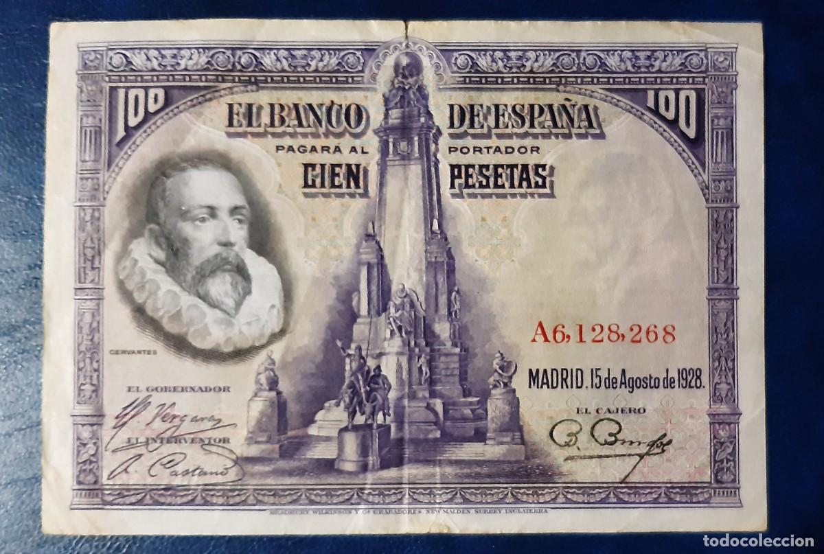 Billetes espa&ntilde;oles: 100 pesetas 1928 Serie A (MBC) - Foto 1
