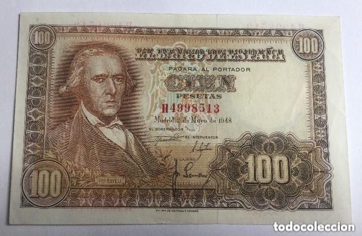 Billetes espa&ntilde;oles: 100 PESETAS 1948 - SERIE H - EBC+