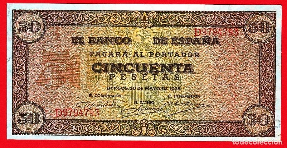 Banconote spagnole: 50 Pesetas, 1938 ''Burgos'' Serie D, SC-