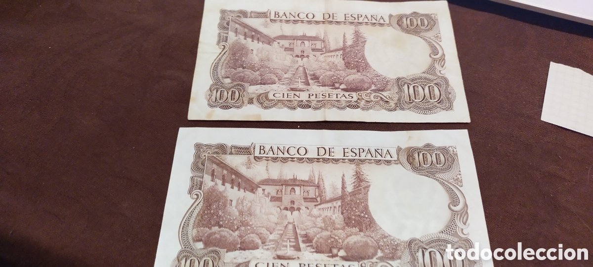 Billetes espa&ntilde;oles: Billetes 100 pesetas Manuel de falla - Foto 2