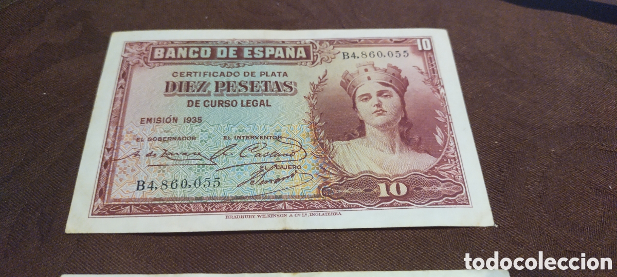 Billetes espa&ntilde;oles: Diez pesetas 1935