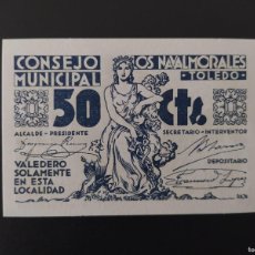 Billetes españoles: 50 CÉNTIMOS..... CONSEJO MUNICIPAL DE NAVALMORALES.....SIN CIRCULAR...... EL DE LAS FOTOS