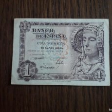 Billetes españoles: BILLETE DE ESPAÑA DE 1 PESETA, MADRID AÑO 1948, Nº SERIE A04906142