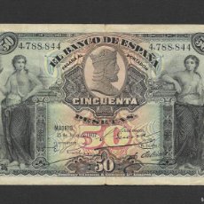Billetes españoles: 50 PESETAS 1907 SIN SERIE MBC. Lote 386659524