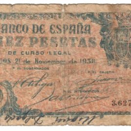 10 pesetas de 1936 Burgos
