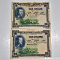 Billetes españoles: 2 BILLETE DE 100 PESETAS DE 1925. Lote 390110664