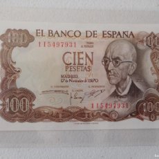 Billetes españoles: ESPAÑA. LOTE DE 9 BILLETES 100 PESETAS 1970 SERIES 7H, 7W, 7Q, 7G, 4G, 1I, 5X, 6P Y 6F