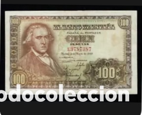 Billets espagnols: 100 pesetas 1948-Francisco Bayeu muy bonito escaso