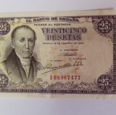 Billetes españoles: BILLETE DE 25 PESETAS DEL 19 DE FEBRERO DEL 1946 DEL BANCO DE ESPAÑA EN EBC