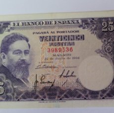 Billetes españoles: BILLETE DE 25 PESETAS DEL 22 DE JULIO DEL 1954 DEL BANCO DE ESPAÑA EN MBC