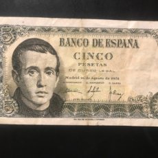 Billetes españoles: BILLETE 5 PESETAS JAIME BALMES 16/8/1954