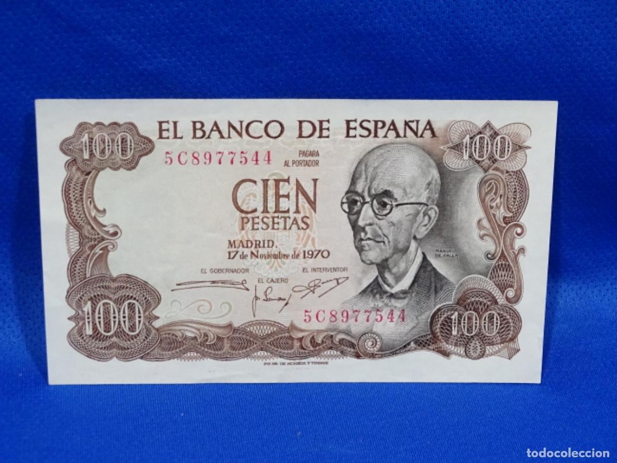 Billetes espa&ntilde;oles: DOS BILLETES DE 100 PESETAS DE MANUEL DE FALLA 1970. - Foto 2