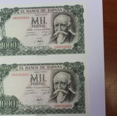 Billetes españoles: 2 CORRELATIVOS BILLETE DE 1000 PESETAS DEL 17 DE SEPTIEMBRE DEL 1971 BANCO DE ESPAÑA EN SIN CIRCULAR