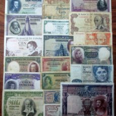 Billetes españoles: 20 BILLETES DE ALFONSO XIII, 2ª REPUBLICA, LOCAL, ESTADO ESPAÑOL Y JUAN CARLOS I LOTE 1862. Lote 400436814