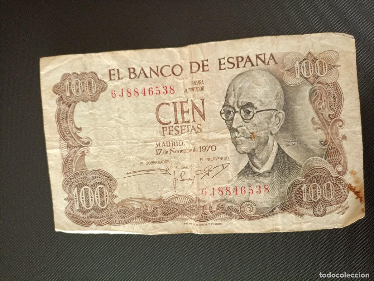 Billetes espa&ntilde;oles: Billete de 100 ptas, Manuel de Falla, 1970 - Foto 1