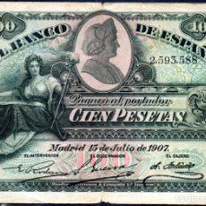 Billetes españoles: 100 PESETAS 1907 - CORRECTO. Lote 401833114