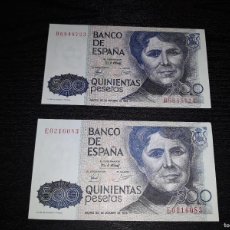 Billetes españoles: LOTE 2 BILLETES 500 PESETAS 1979 SC. Lote 401859989