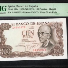 Billetes españoles: SERIE A* PMG 67 EPQ |SOLO ACEPTO PAYPAL| BILLETE 100 PESETAS 1970 LEER DESCRIPCION. Lote 401880094