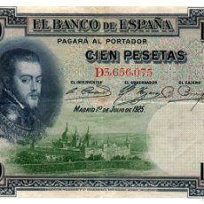 Billetes españoles: BILLETE DE ESPAÑA DE 100 PESETAS DE 1925 CIRCULADO FELIPE II. Lote 402143279
