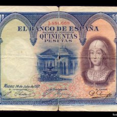 Billetes españoles: ESPAÑA 500 PESETAS ISABEL LA CATÓLICA 1927 PICK 73 BC F. Lote 402180984