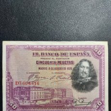 Billetes españoles: BILLETE 50 PESETAS 1928-VELAZQUEZ-SERIE D. Lote 402769064