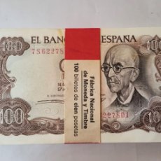 Billetes españoles: TACO FAJO 100 BILLETES SIN CIRCULAR |SOLO ACEPTO PAYPAL| BILLETE 100 PESETAS 1970 LEER DESCRIPCION. Lote 403378224