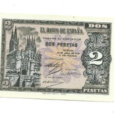 Billetes españoles: 2 PESETAS- 30 DE ABRIL DE 1938- SERIE N. Lote 403381444