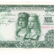 Billetes españoles: ULTIMA SERIE EMITIDA 1Y EXCELENTE |SOLO ACEPTO PAYPAL| BILLETE 1000 PESETAS 1957 LEER DESCRIPCION. Lote 403509794