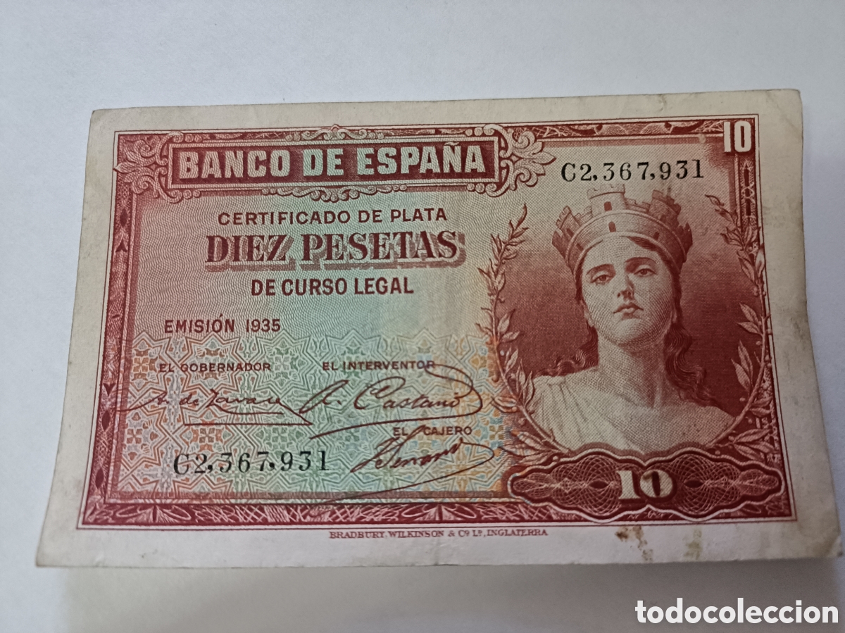 Spanish Banknotes: Billete 10 Pesetas (1.935) C2367931