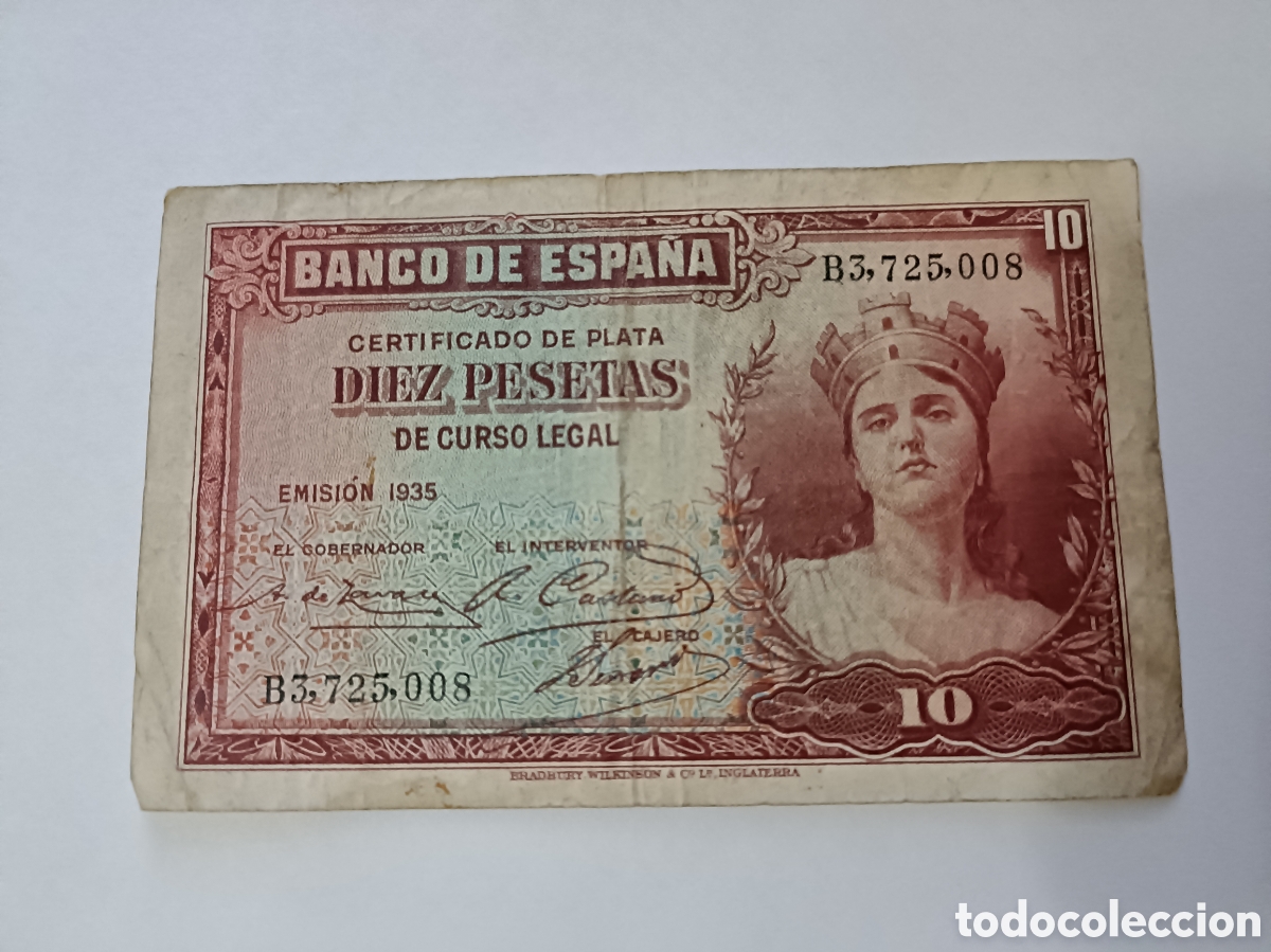 Spanish Banknotes: Billete 10 Pesetas (1.935) B3725008