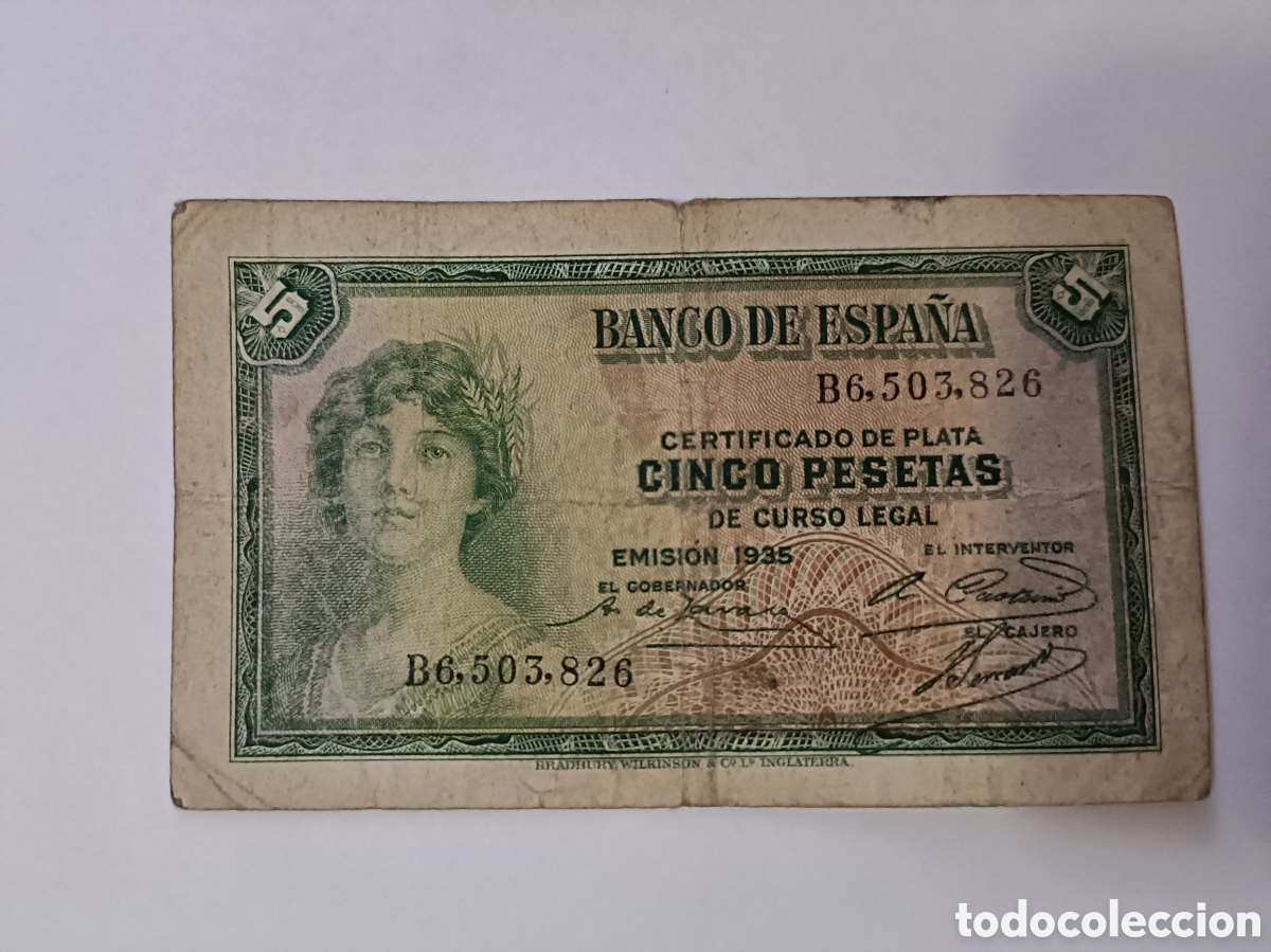 Spanish Banknotes: Billete 5 Pesetas (1.935) B6503826