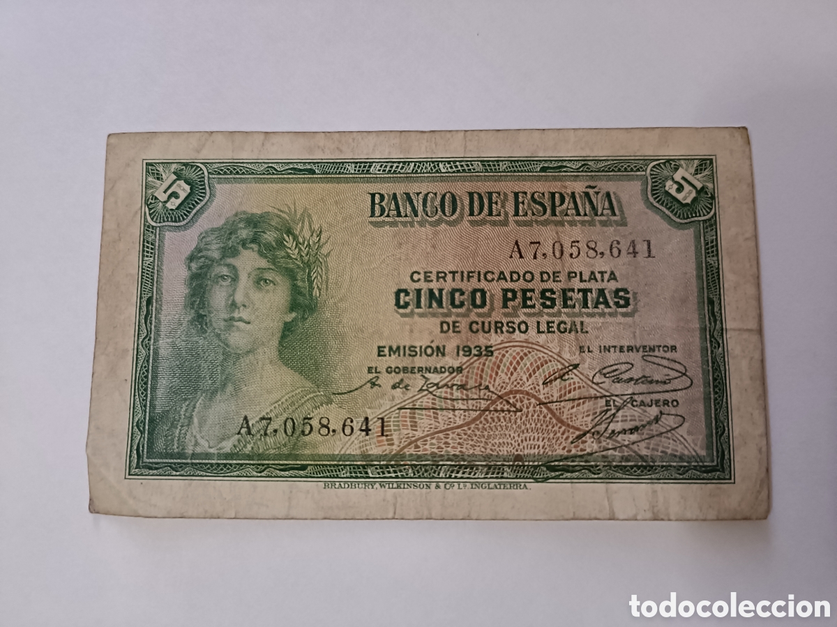 Spanish Banknotes: Billete 5 Pesetas (1.935) A7058641