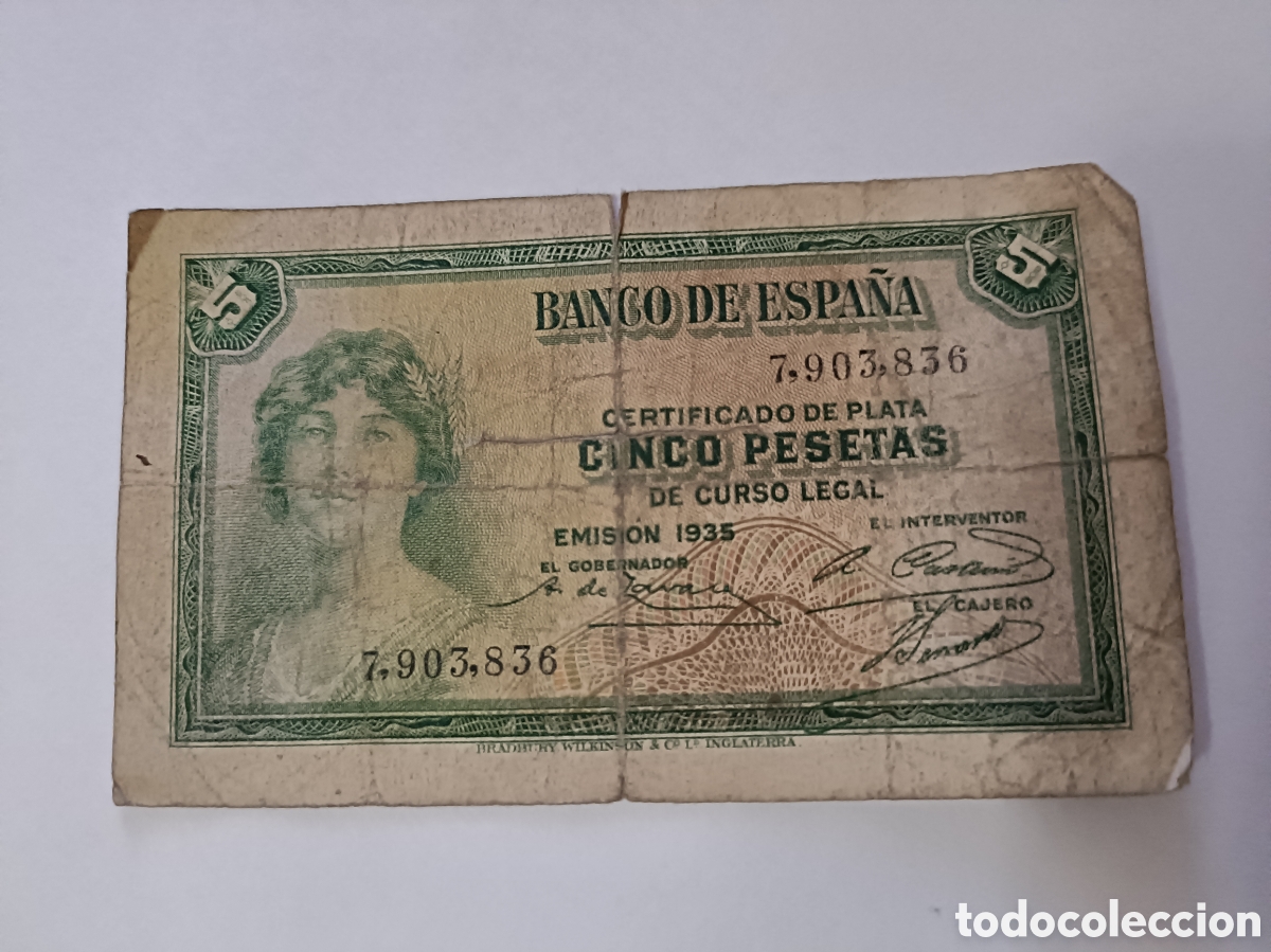 Spanish Banknotes: Billete 5 Pesetas (1.935)