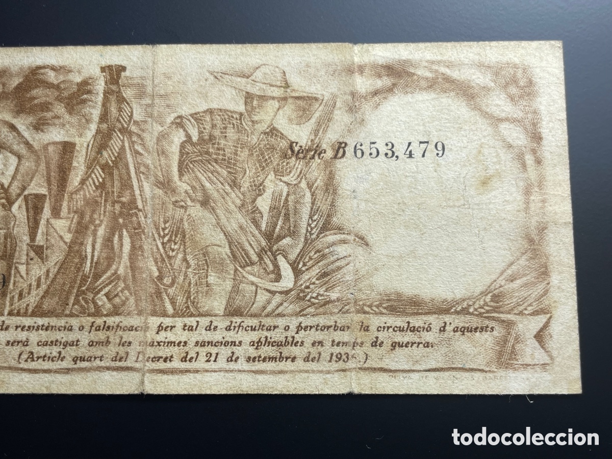 Billetes espa&ntilde;oles: 5 PESETAS GENERALITAT CATALU&Ntilde;A 1936 - Foto 6