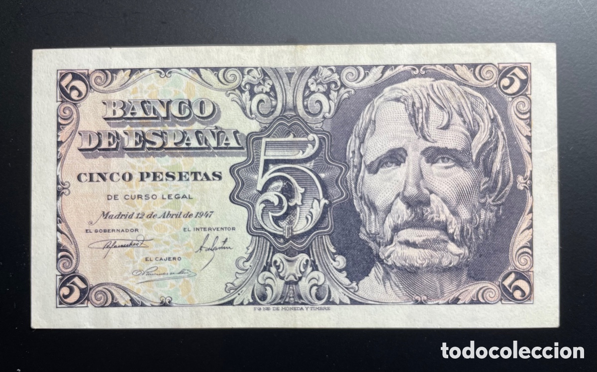 Billete de 5 pesetas de 1947